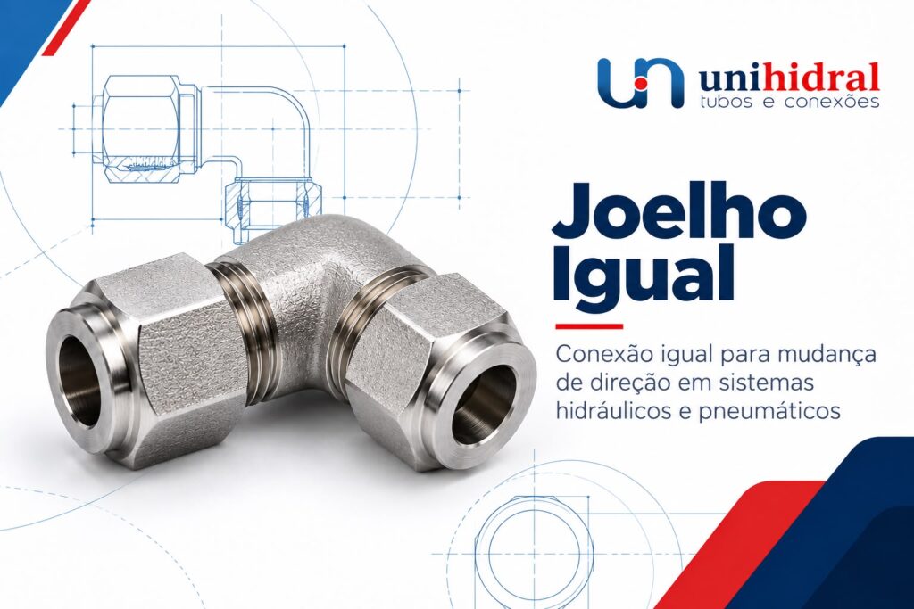 Joelho igual Unidral em aço para conexões hidráulicas industriais